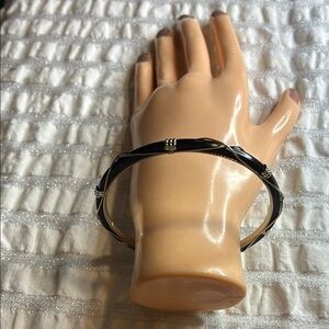 Elegant Black and Silver Bangle Bracelet